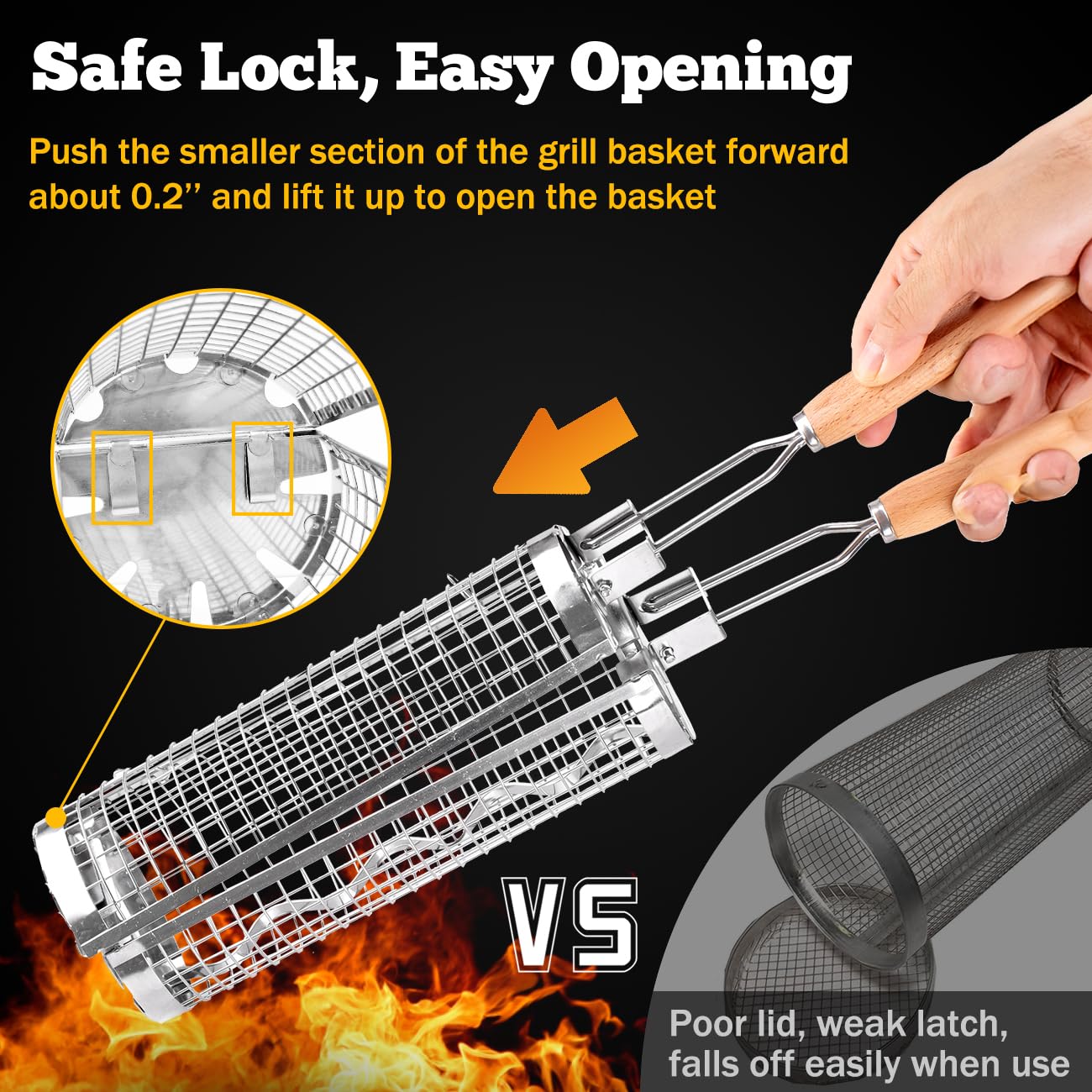 BUYYES ローリンググリルバスケット BBQ メッシュチ - Camping Cooking Mesh のレビューと価格