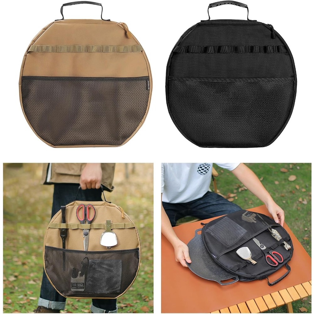 グリルパン収納バッグ、フライパンとグリドル用ポータブルポーチ - Camping Cooking Mesh のレビューと価格